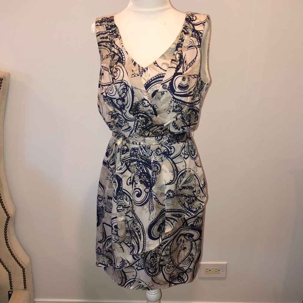 Guess Blue and Cream Paisley Dress Size 6
